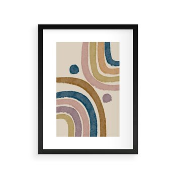 Plakat w ramie 40x50 - Kształtujące Inspiracje - abstrakcyjne tęcze, kompozycja - rama czarna