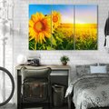 Obraz na płótnie 120x80 - Słoneczniki na malowniczej łące - słoneczniki, łąka