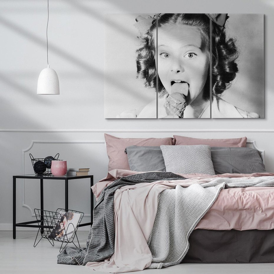 Obraz na płótnie 120x80 - Pyszny Deser - retro zdjęcie, czarno białe