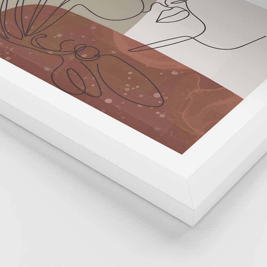 Plakat w ramie 30x40 - Kreatywność na Tle Plam - abstrakcyjna grafika, plamy - rama biała