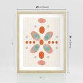 Plakat w ramie 40x50 - Symfonia Natury - abstrakcyjne plamy w odcieniach pomarańczowym, kropki plamki - rama drewno