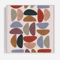 Obraz w ramie 80x80 - Kolorowe Echo Boho - abstrakcyjny obraz, geometryczna kompozycja - rama biała