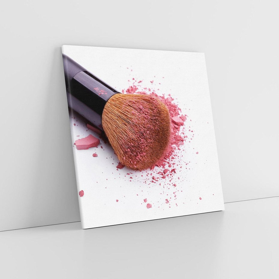 Obraz na płótnie 70x70 - Makijaż w kolorze pędzla - makijaż, pędzel