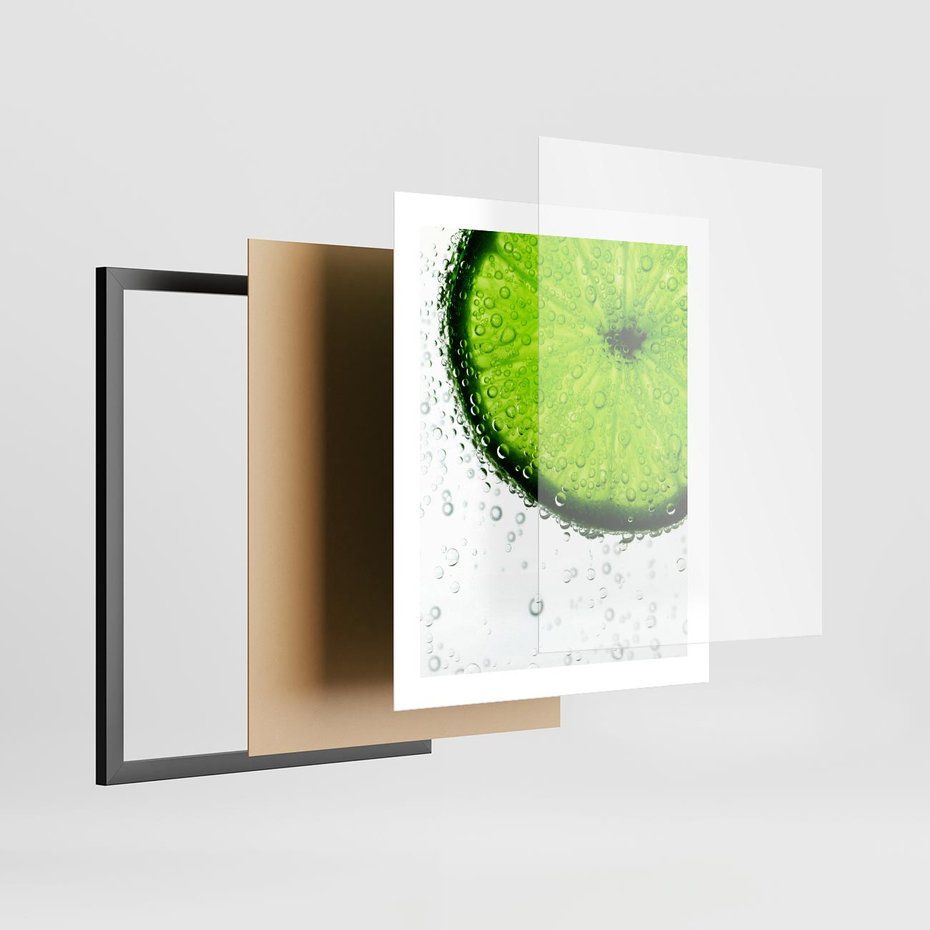 Plakat w ramie 40x50 - Świeżość i kwasowość limonki - limnka, owoce - rama czarna