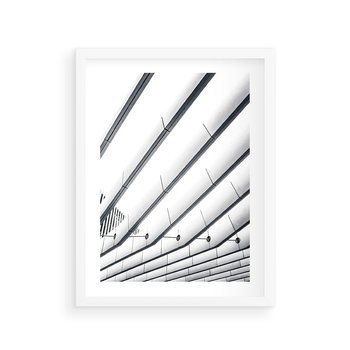 Plakat w ramie 40x50 - Czarno-Biała Fotografia Architektury - nowoczesna architektura, bialo czarny - rama biała