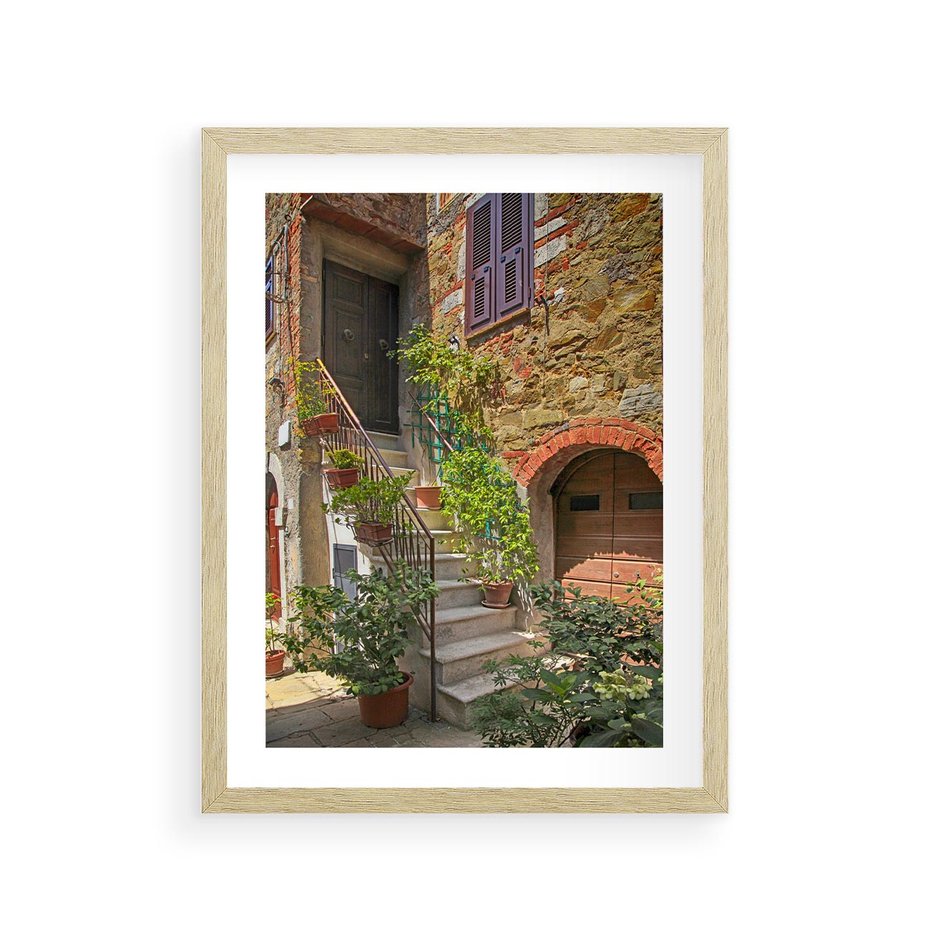 Plakat w ramie 30x40 - Wznies się na wyżyny - schody, perspektywa - rama drewno