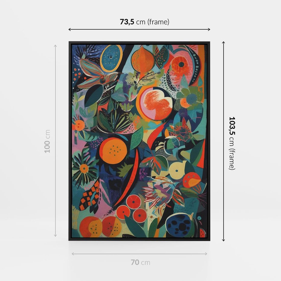 Obraz w ramie 70x100 - Echa Nietuzinkowych Wzorców - abstrakcyjny obraz olejny, jak picasso - rama czarna