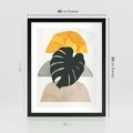 Plakat w ramie 40x50 - Monstera i Boho Elementy - grafika, boho klimat - rama czarna