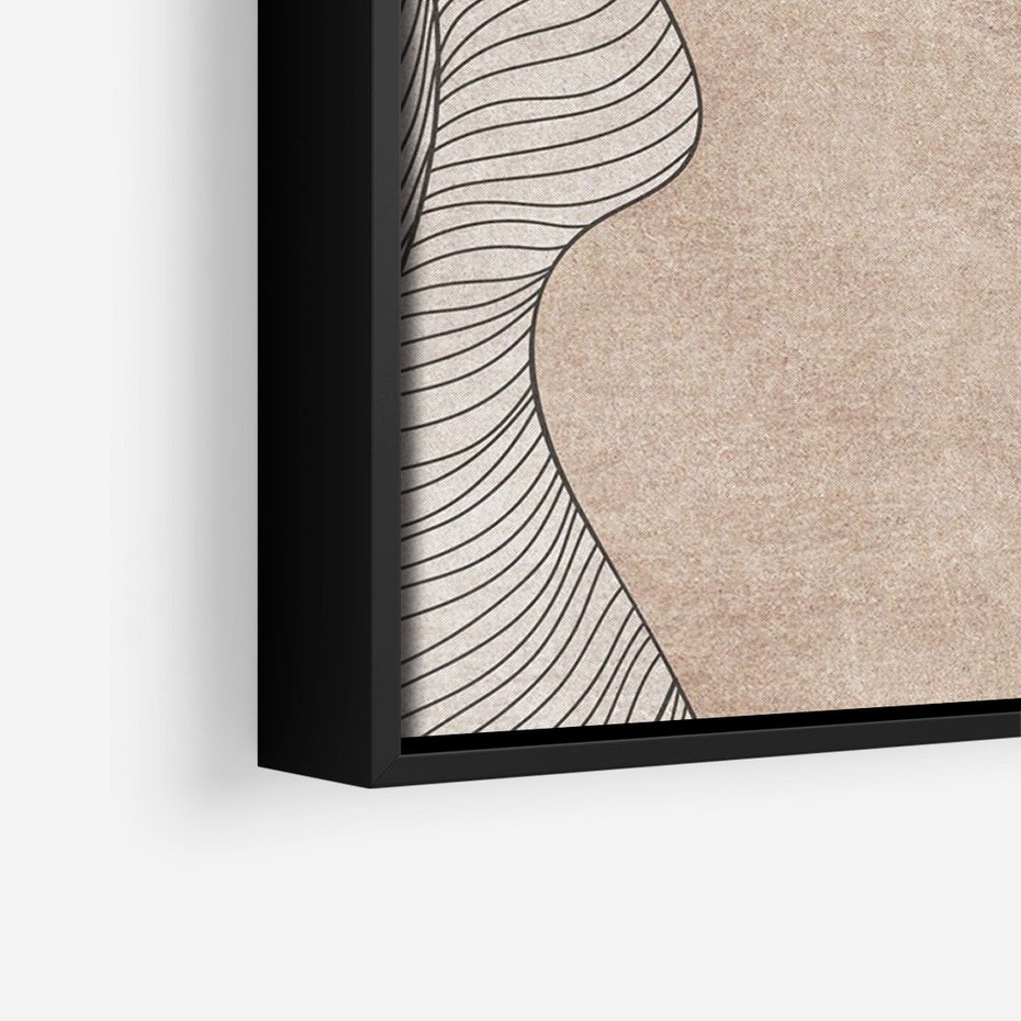 Obraz w ramie 50x70 - Symfonia uczuć i kształtów - delikatna kompozycja, falujące linie - rama czarna