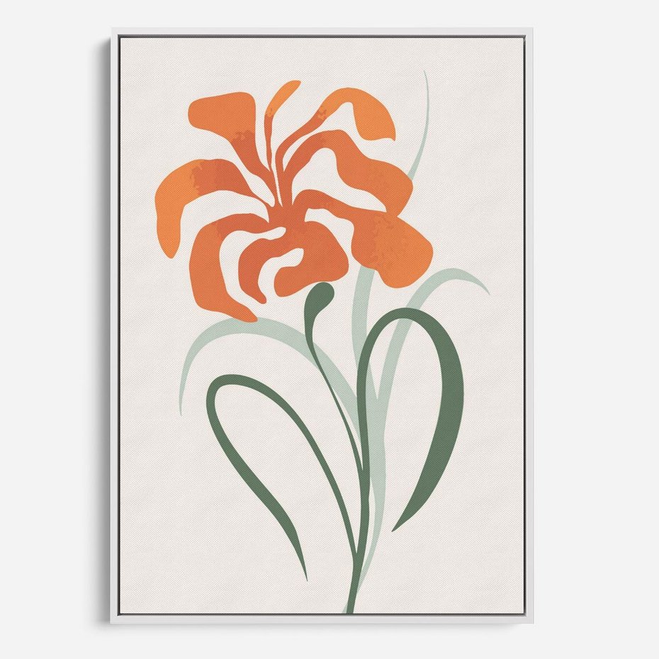 Obraz w ramie 50x70 - Kwiatowe Harmonie - kwiat, sztuka nowoczesna - rama biała