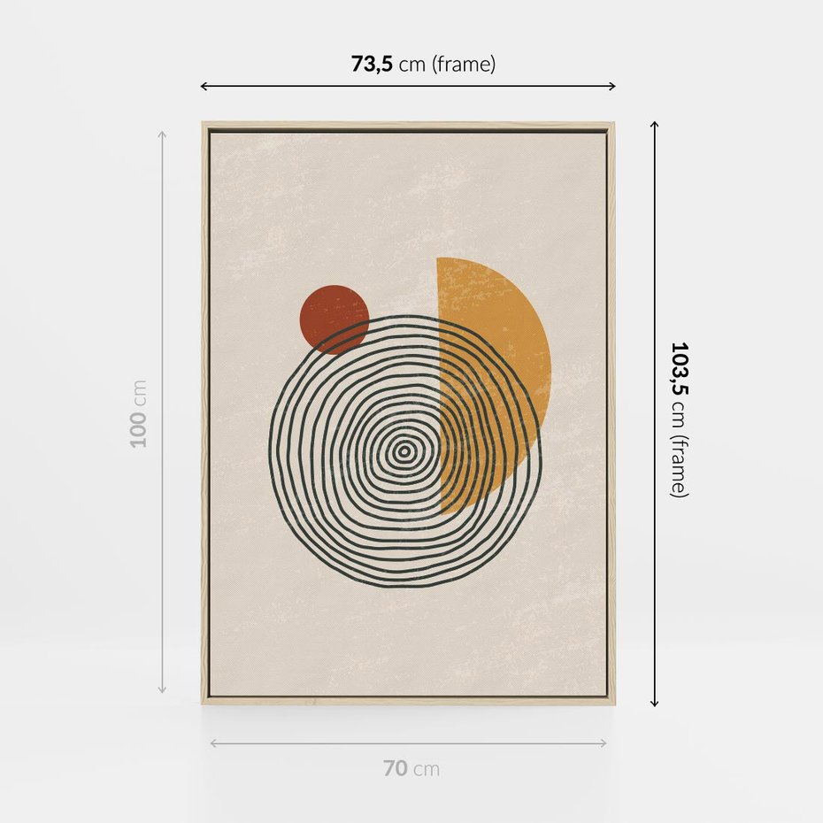 Obraz w ramie 70x100 - Odbicia Wyobraźni - nowoczesna sztuka, minimalizm - rama drewno