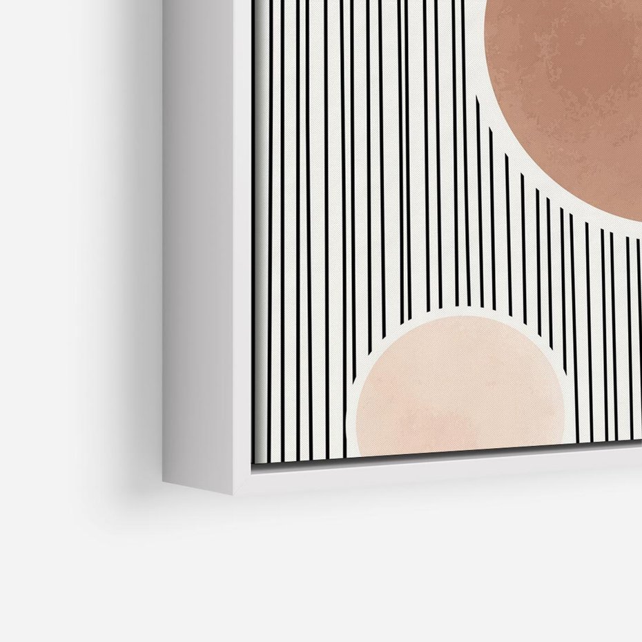 Obraz w ramie 80x80 - Rozplątane Granice - abstrakacyjna nowoczesna sztuka, koła okręgi - rama biała