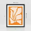 Plakat w ramie 40x50 - Wibracje Barw - abstrakcyjny boho plakat, pomarańczowe tło - rama czarna