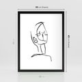 Plakat w ramie 30x40 - Migotliwe Widzenia - szkic twarzy, minimalistyczny niewyraźny - rama czarna
