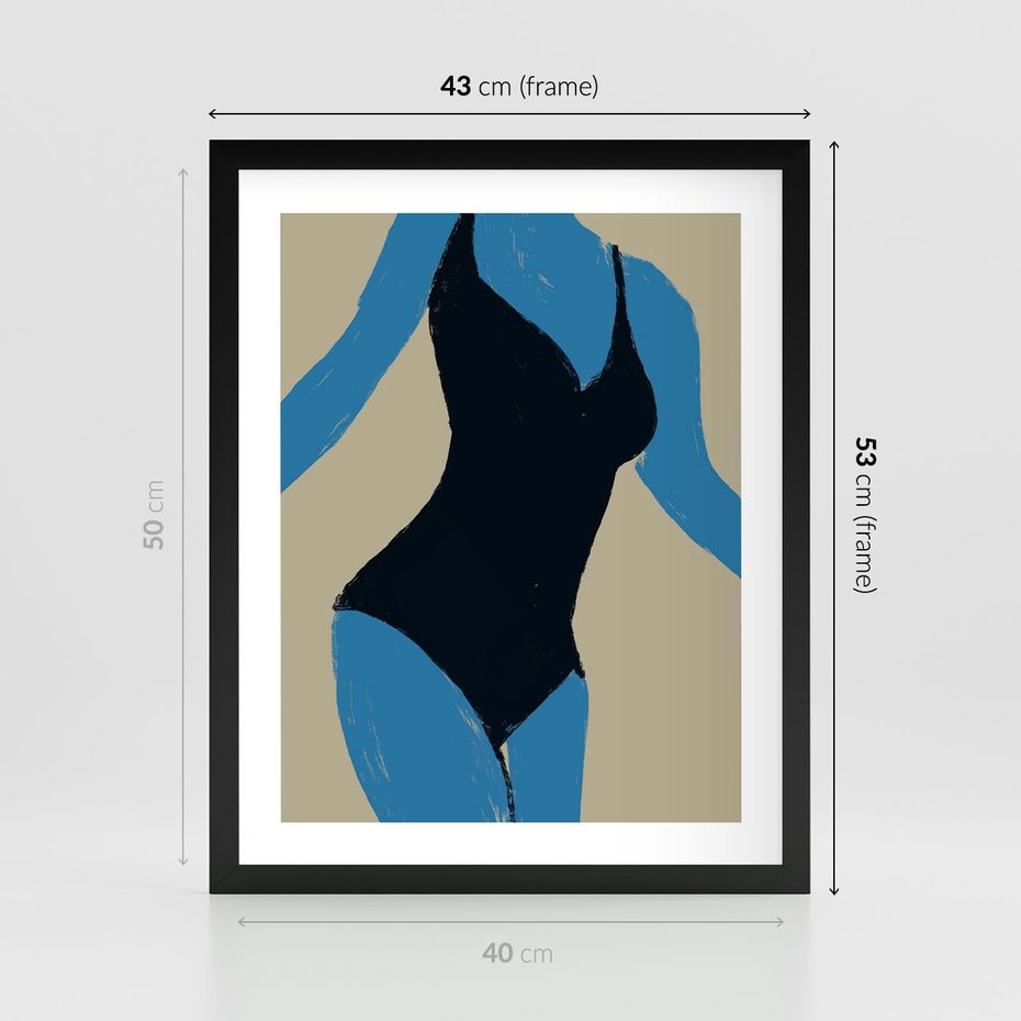 Plakat w ramie 40x50 - Zaklęta Kompozycja - abstrakcyjny plakat, nowoczesna sztuka - rama czarna