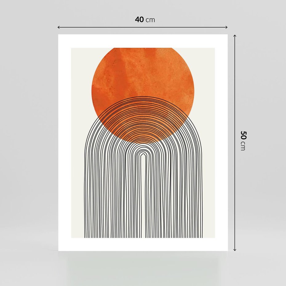 Plakat bez ramy 40x50 - Abstrakcyjne Pulsacje - koło, boho styl