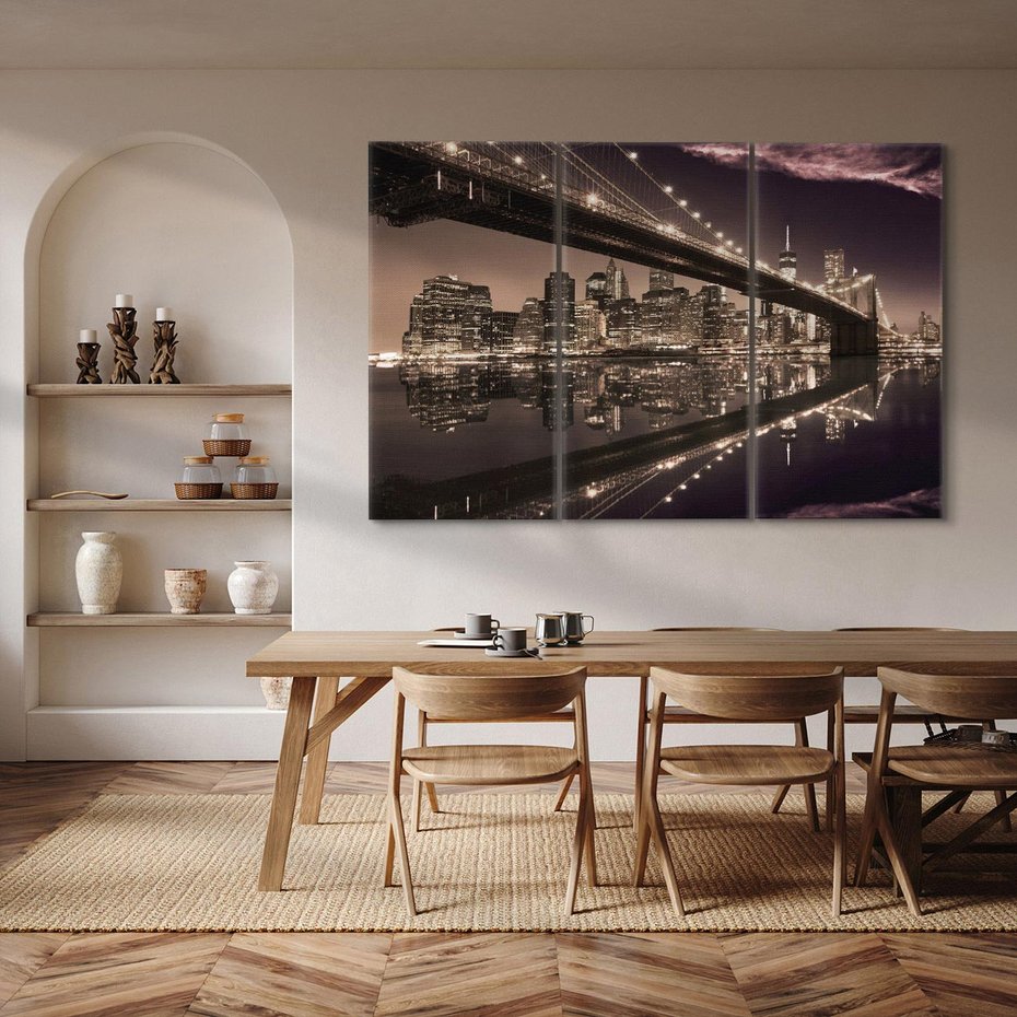 Obraz na płótnie 120x80 - Most na nocnym horyzoncie - most, noc