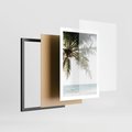 Plakat w ramie 50x70 - Wakacyjne Marzenie - palma nad morzem,  - rama czarna
