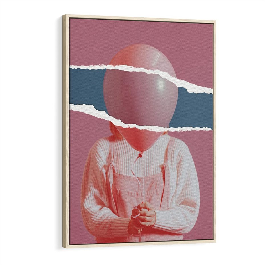 Obraz w ramie 70x100 - Kolaż Wyobraźni - kolaż zdjęć, styl retro - rama drewno