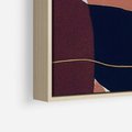 Obraz w ramie 80x120 - Abstrakt Marsala - nieregularne plamy, kształty - rama drewno