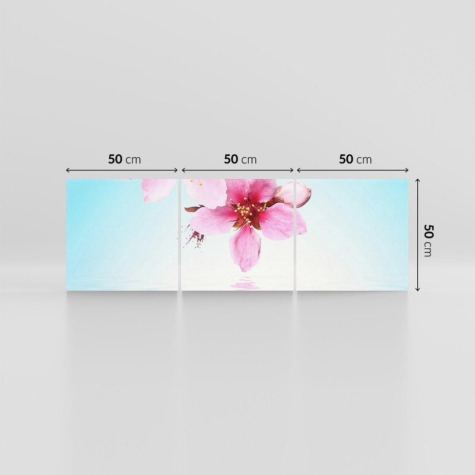 Obraz na płótnie 150x50 - Kwiatowa oaza nad wodą - kwiaty, woda