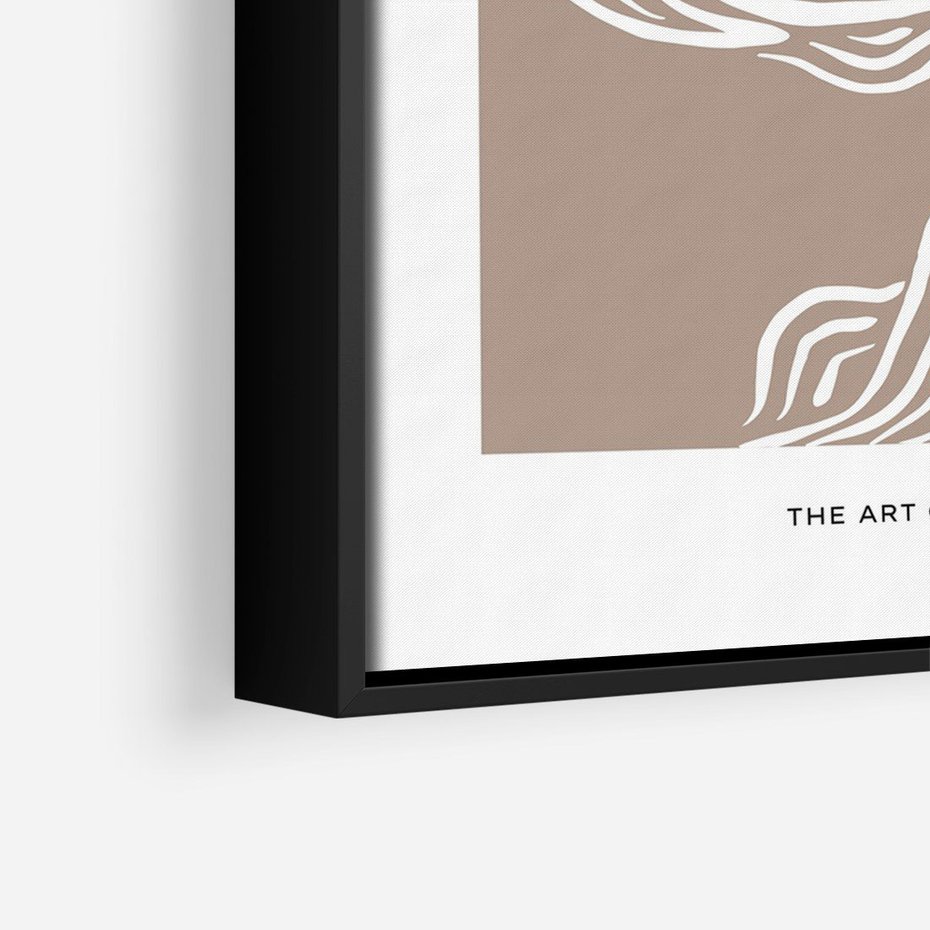 Obraz w ramie 70x100 - Harmonijne Granice - sztuka minimalizmu, biała rycina - rama czarna