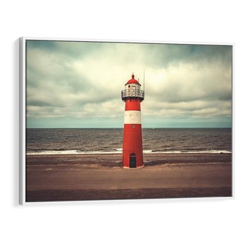 Obraz w ramie 120x80 - Retro Urok Morza - fotografia w stylu retro, vintage - rama biała