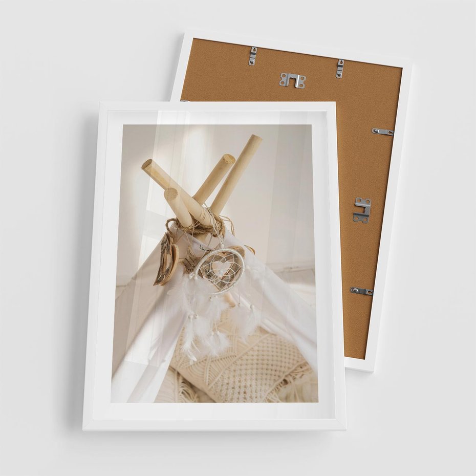 Plakat w ramie 50x70 - Oaza Swobodnego Stylu - boho, tipi - rama biała