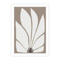 Plakat bez ramy 50x70 - Ekspresyjne Kontury - abstrakcyjny kwiat, beże i brązy