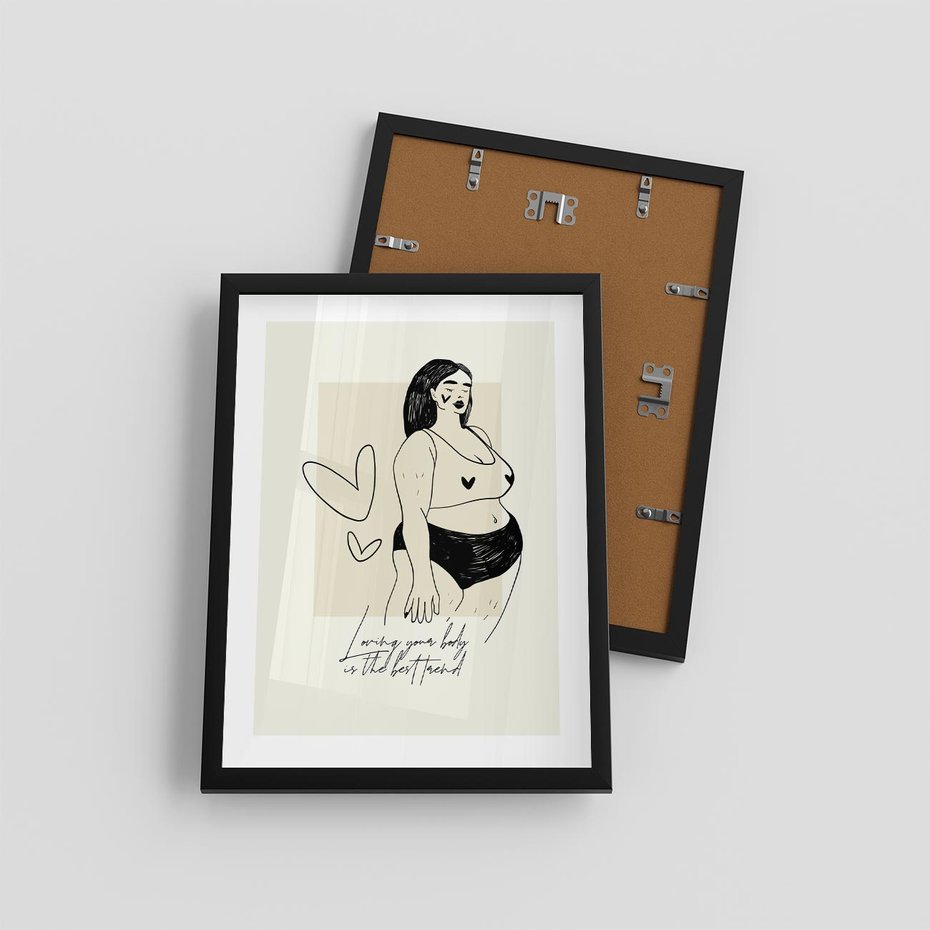 Plakat w ramie 30x40 - Moc to Ona - rysunek, sztuka nowoczesna - rama czarna