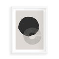 Plakat w ramie 50x70 - Migotliwa Opowieść - abstrakcyjna kompozycja, okręgi - rama biała