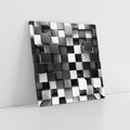 Obraz na płótnie 70x70 - Abstrakcyjna Szachownica: Gra Kolorów w 3D - 3D, abstrakcja