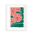 Plakat w ramie 40x50 - Energiczne Opowieści - kwiaty, sztuka nowoczesna - rama biała