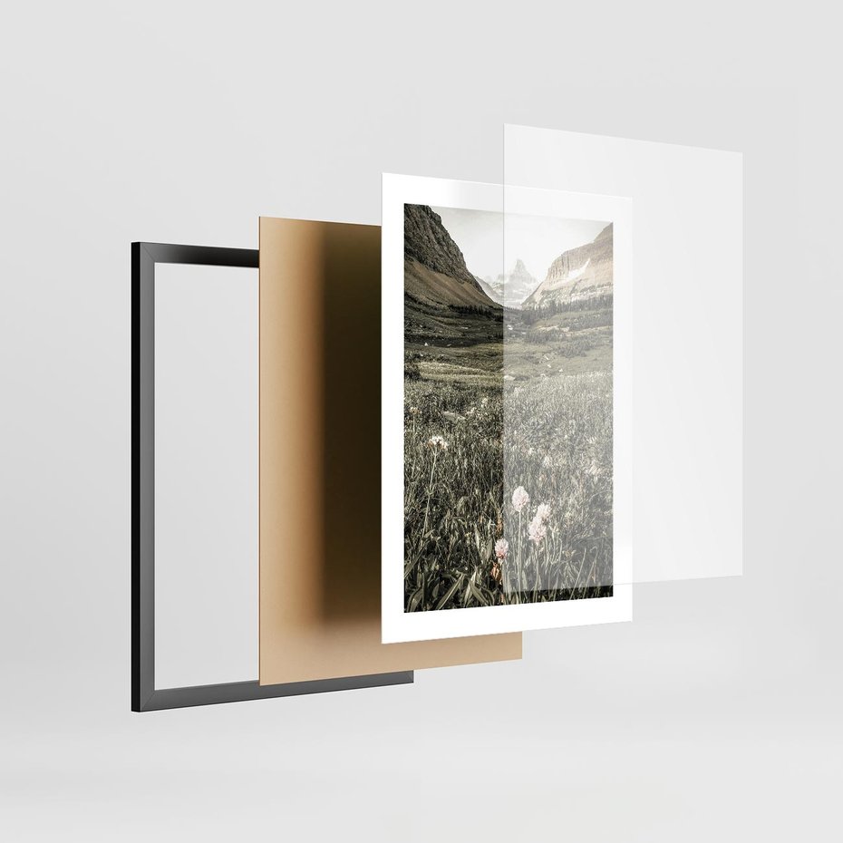 Plakat w ramie 30x40 - Nostalgiczne Góry - górski krajobraz, łaka w górach - rama czarna