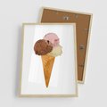 Plakat w ramie 50x70 - Slodki Raj Lodziarni - lody, deser - rama drewno