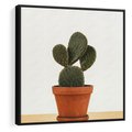 Obraz w ramie 50x50 - Kwiatowy taniec kaktusa - kaktus, kwiat - rama czarna