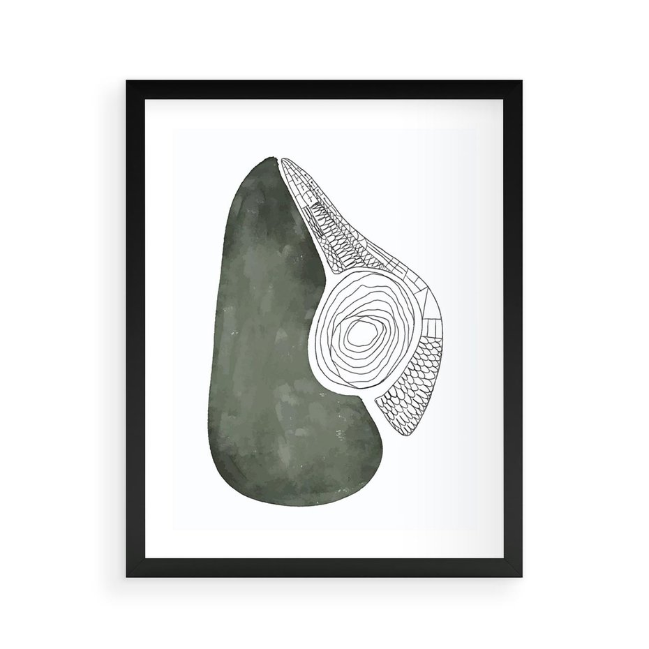 Plakat w ramie 40x50 - Owocowe Boho Inspiracje - minimalistyczny plakat, gruszka - rama czarna