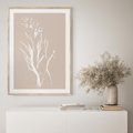Plakat w ramie 40x50 - Impresje Pastelowych Nastrojów - minimalistyczny delikatny obraz, beżowe odcienie - rama drewno