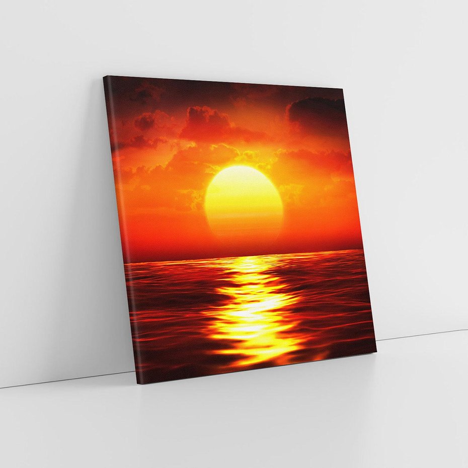 Obraz na płótnie 30x30 - Romantyczny Zachód Słońca nad Morzem - zachód, słońca