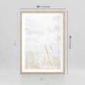 Plakat w ramie 50x70 - Jasna Delikatność: Fotografia Suchych Traw - suche trawy, jasna fotografia - rama drewno