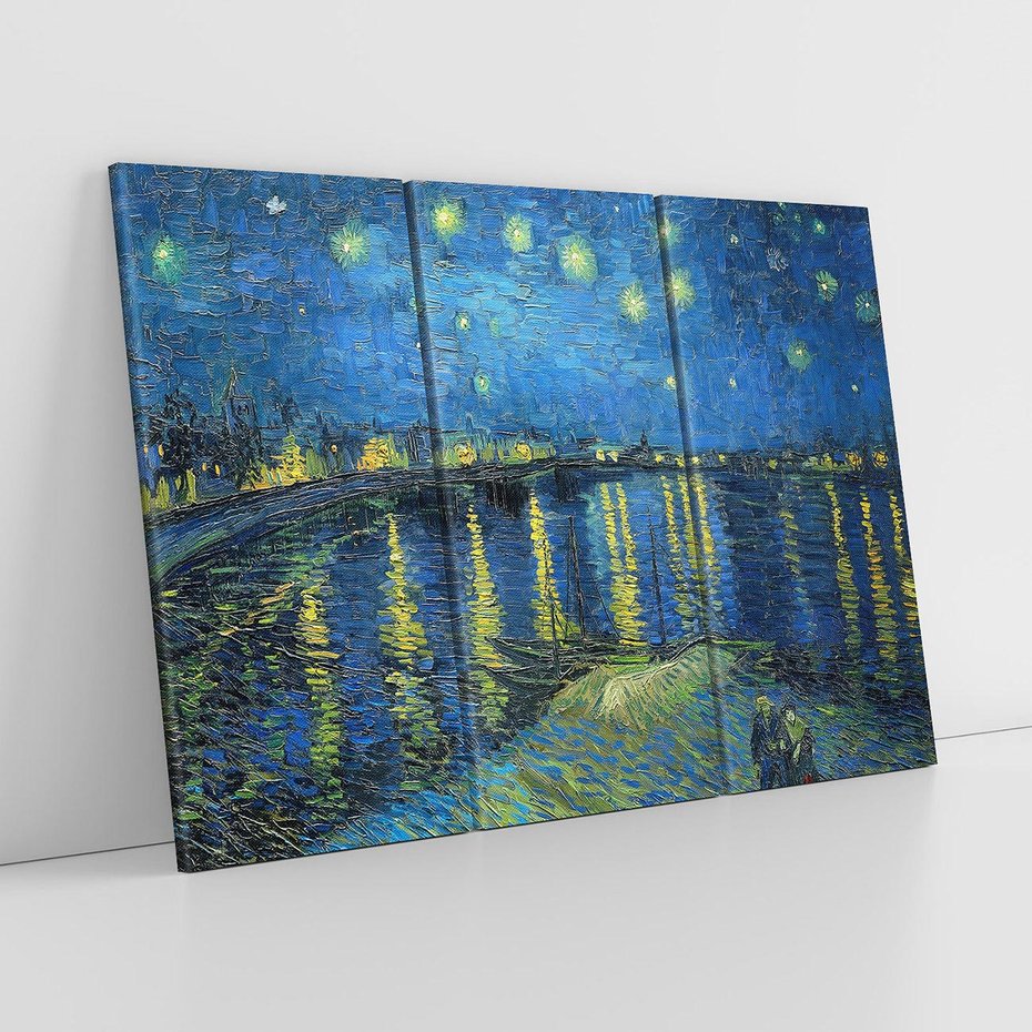 Obraz na płótnie 120x80 - "Starry Night Over the Rhone" (1888) Vincent van Gogh - Reprodukcja - reprodukcja, obraz na płótnie