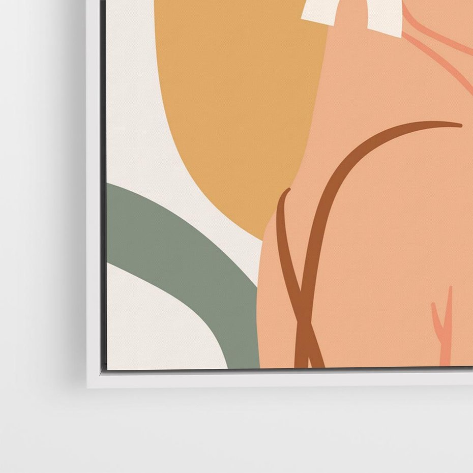 Obraz w ramie 80x80 - Kobieca Przenikliwość - nowoczesny plakat, styl retro - rama biała