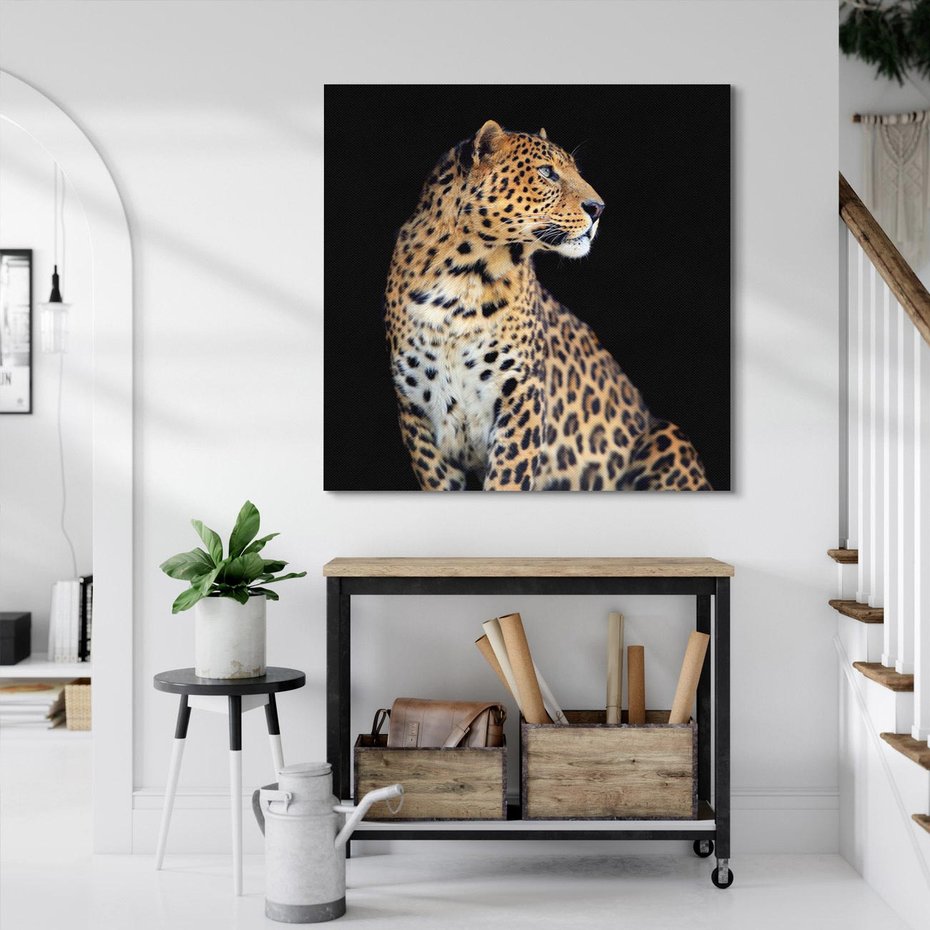 Obraz na płótnie 80x80 - Elegancja Jaguarowej Pantery - jaguar, pantera