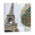 Obraz na płótnie 50x50 - Delikatność kolorów - wieża, Eiffla