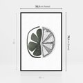 Obraz w ramie 50x70 - Cytrynowe Echo - minimalistyczny plakat, cytryna - rama czarna