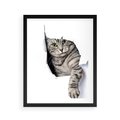 Plakat w ramie 40x50 - Tajemniczy kot i jego świat - kot, dziura - rama czarna