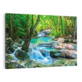 Obraz na płótnie 100x70 - Magia w lesie nad rzeką - wodospad, rzeka