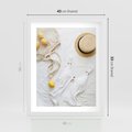 Plakat w ramie 40x50 - Moda na Wakacje: Cytrynowy Urok - kompozycja letnia, fashion - rama biała