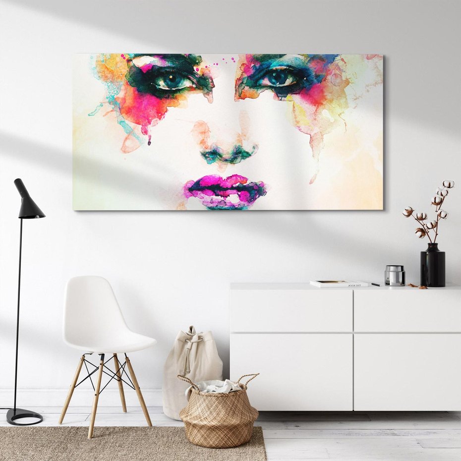 Obraz na płótnie 120x60 - Kobieta Abstrakcja Twarz - kobieta, abstrakcja