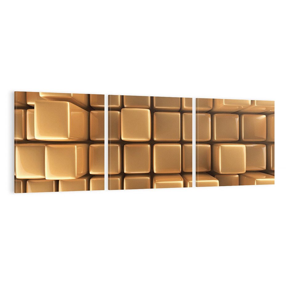 Obraz na płótnie 120x40 - Błyszcząca Elegancja - złoto, 3d